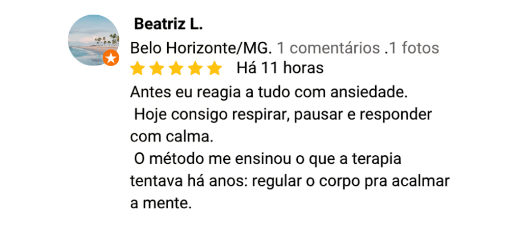Depoimento – Beatriz L., Belo Horizonte/MG: dorme em menos de 5 minutos e acorda leve e descansada.